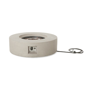 Outdoor 50,000 BTU Round MgO Concrete Propane Fire Pit, Light Gray/Dark Gray  (Tank Cover not Included)
