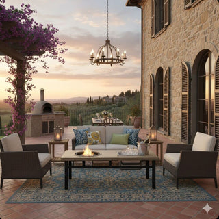 47" 3-in-1 Outdoor Aluminum Beige Propane Fire Pit Table 50,000 BTU with Ice Bucket