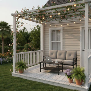 2 Piece Outdoor Patio Set, 70 Inches All-Weather Metal 3-Seat Metal Patio Sofa and Rectangular coffee Table, With Cushions & Frame