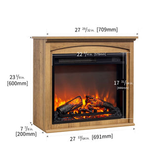 28-Inch TV Media Entertainment Center with Electric Fireplace