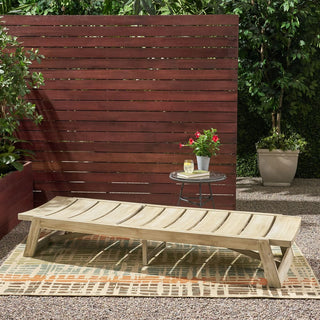 Outdoor Adjustable Lounge Chair With Acacia Wood Frame