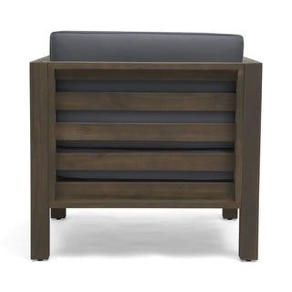 Acacia Wood Sofa And Lounge Chair, With A Modular Design And Removable Cushions.