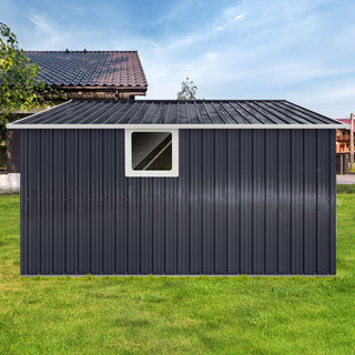 11.2x10.6 FT Metal Garden Shed with Window, Heavy-Duty Outdoor Storage Shed for Backyard, Patio & Lawn