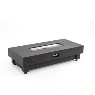 60-INCH FIRE PIT TABLE,Stone Outdoor Gas Fire Pit Table with Rain cover,Rectangular Heater for Patio, Backyard, Deck, Outdoor Modern Patio Fire Pit