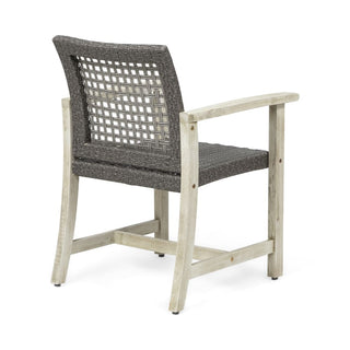 Two-Piece Wooden Rattan Dining Chair Set, Featuring A Weaving Technique