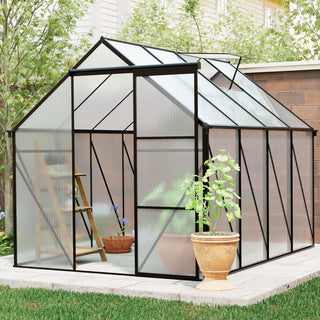 Polycarbonate Greenhouse Raised Base and Anchor Aluminum Heavy Duty Walk-in Greenhouses for Outdoor Backyard in All Season