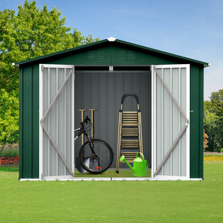 Mondawe 8ft x 6ft Metal Garden Storage Shed, Outdoor Tool Organizer for Backyard or Patio