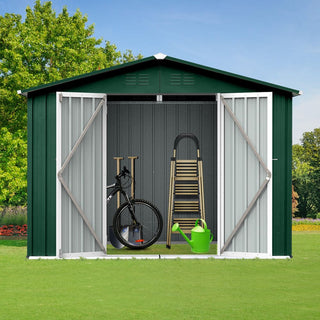 Mondawe 8ft x 6ft Metal Garden Storage Shed, Outdoor Tool Organizer for Backyard or Patio