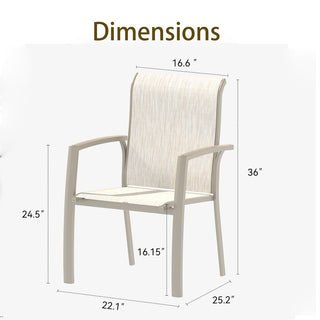 2-Piece Outdoor Patio Chairs – All-Weather Metal Dining Chairs for Garden & Poolside, Black or Cream Frame