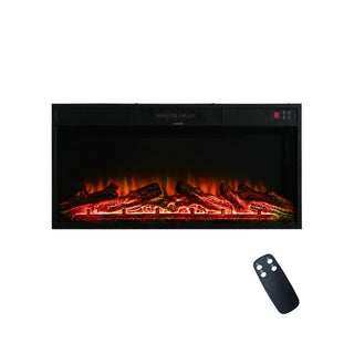 36-Inch Recessed Linear Electric Fireplace, ETL Certified, 750W/1500W Heat, LED Flame, Remote & Timer