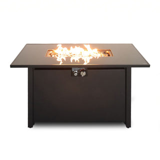 25 H x 42 W in Steel Outdoor Fire Pit Table with Lid