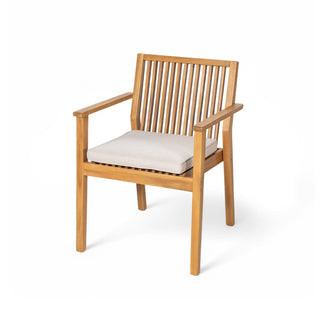 Patio Dining Chair Set of 2 - Sturdy Acacia Wood, Comfortable Waterproof Seating, 400 lbs Capacity