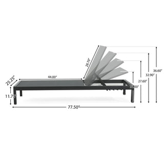 Outdoor Lounge Chair Set Of Two, Made Of Aluminum, Adjustable, Weather-Resistant And UV-Protected, With A Weight Capacity Of 400 Pounds
