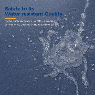 2-Pack 28" All-Weather Aluminum Patio Armchairs with Thick Blue Cushions