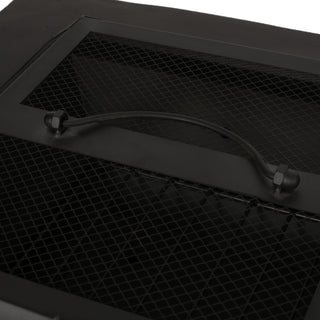 Outdoor 29" Square MgO Wood- Burning Fire Pit, Dark Gray