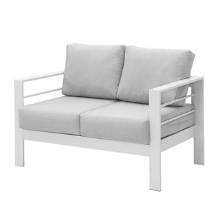 50 Inch All-Weather Aluminum Outdoor Two-Seater Sofa With Thick Cushions And Frame