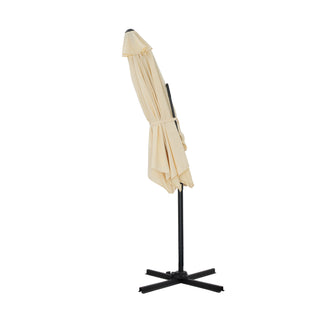 10FT Hexagonal Offset Patio Umbrella with Crank & Tilt, Available in Beige / Navy Blue / Tan / Red
