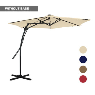 10FT Hexagonal Offset Patio Umbrella with Crank & Tilt, Available in Beige / Navy Blue / Tan / Red