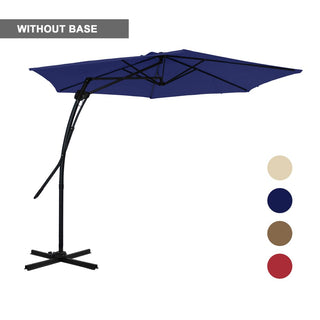 10FT Hexagonal Offset Patio Umbrella with Crank & Tilt, Available in Beige / Navy Blue / Tan / Red