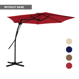 10FT Hexagonal Offset Patio Umbrella with Crank & Tilt, Available in Beige / Navy Blue / Tan / Red