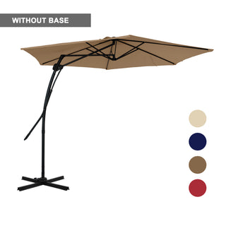 10FT Hexagonal Offset Patio Umbrella with Crank & Tilt, Available in Beige / Navy Blue / Tan / Red