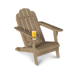 HDPE Plastic Adirondack Chair with Cup Holder and Umbrella Hole