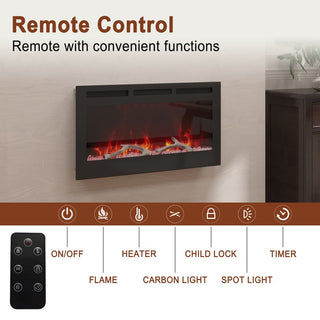 36/42/60/72 Inch 4780 BTU Recessed/Wall-mounted Electric Fireplace