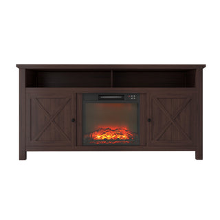 58.23 Inch W MDF TV Stand with Fan-forced Electric Fireplace