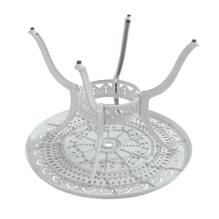40" Round Cast Aluminum Outdoor Dining Table in Antique Bronze/White with 1.9" Umbrella Hole, Standard Height for Patio & Garden