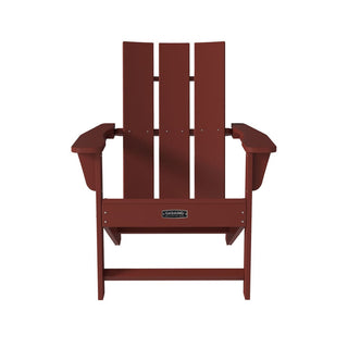 4.7 Inch Wide Arm Modern Red Adirondack Chair, All Weather Plastic Patio Chair