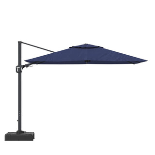11FT Square Cantilever Patio Umbrella with 360° Rotation & Cross Base – Outdoor Offset Umbrella in Beige, Red, Navy Blue & Gray