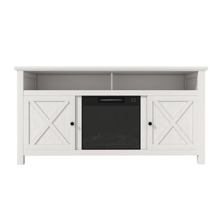 58.23 Inch W MDF TV Stand with Fan-forced Electric Fireplace