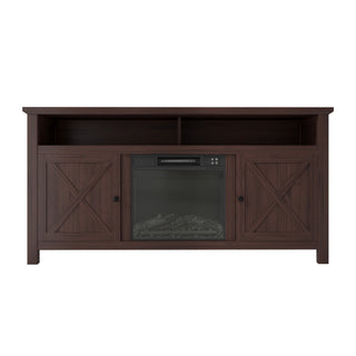 58.23 Inch W MDF TV Stand with Fan-forced Electric Fireplace