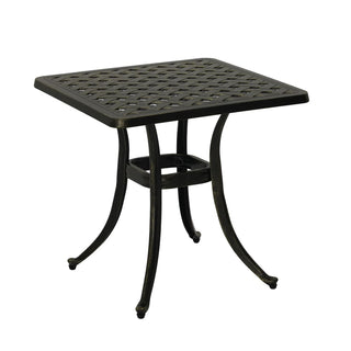 21" Square Lightweight Cast Aluminum Outdoor Side Table, Antique Bronze for Deck, Lawn & Garden