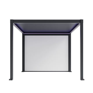 Motorized Aluminum Louvered Pergola with Integrated LED Lights – Modern Adjustable Outdoor Patio Gazebo