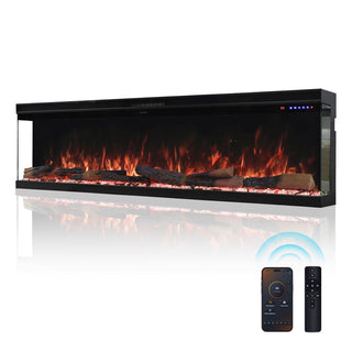 72"/88"/100" Smart Electric Fireplace with 14 Flame Colors, WiFi Tuya App, Voice Control & 1500W Heater