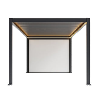 Motorized Aluminum Louvered Pergola with Integrated LED Lights – Modern Adjustable Outdoor Patio Gazebo