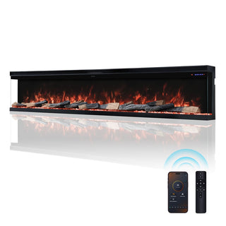 72"/88"/100" Smart Electric Fireplace with 14 Flame Colors, WiFi Tuya App, Voice Control & 1500W Heater