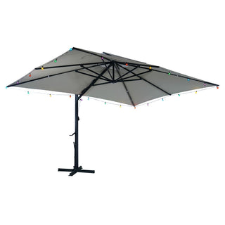 10×13 FT Aluminum Cantilever Patio Umbrella with Hook – Large Offset Outdoor Umbrella for Patio, Deck & Garden (Gray/Navy Blue)