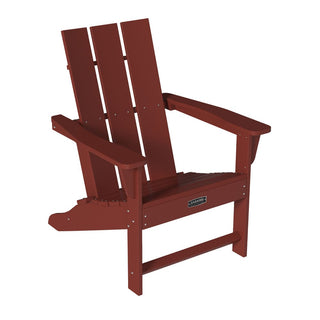 4.7 Inch Wide Arm Modern Red Adirondack Chair, All Weather Plastic Patio Chair