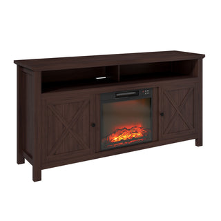 58.23 Inch W MDF TV Stand with Fan-forced Electric Fireplace