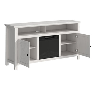 58.23 Inch W MDF TV Stand with Fan-forced Electric Fireplace