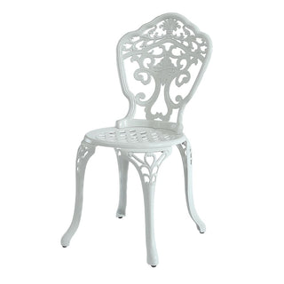 2-Piece Antique Bronze/White Cast Aluminum Stackable Outdoor Dining Chairs with Elegant European-Style Design for Patio & Garden