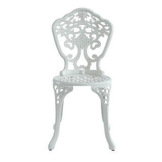 2-Piece Antique Bronze/White Cast Aluminum Stackable Outdoor Dining Chairs with Elegant European-Style Design for Patio & Garden