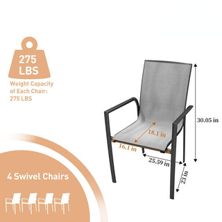 Aluminum Outdoor Dining Chairs Set – Stackable Patio Chairs with Durable Frame for Garden, Deck & Backyard
