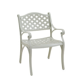 Bronze Cast Aluminum Outdoor Patio Dining Arm Chairs, Set of 2, Weather-Resistant Garden & Courtyard Seating