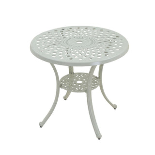 31" Round Cast Aluminum Outdoor Bistro Table with 1.9" Umbrella Hole, Antique Bronze Patio Table