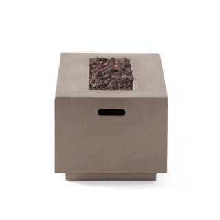 40" Outdoor 40,000 BTU Rectangular MgO Concrete Propane Fire Pit, Light Gray/Dark Gray  (Tank Cover not Included)