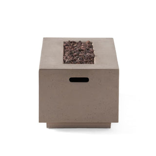 40" Outdoor 40,000 BTU Rectangular MgO Concrete Propane Fire Pit, Light Gray/Dark Gray  (Tank Cover not Included)