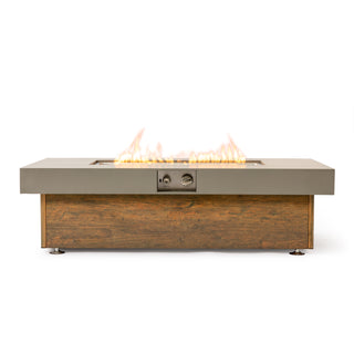 48_inch Iron Fire Pit Table with Wood Grain